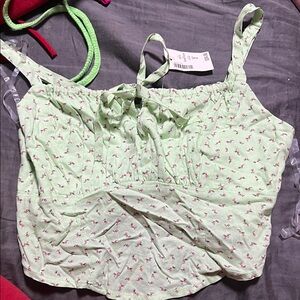Aeropostale Light Green Floral Camisole